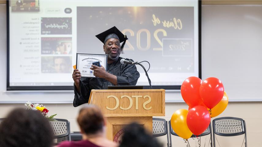 student speaker at HiSET graduation